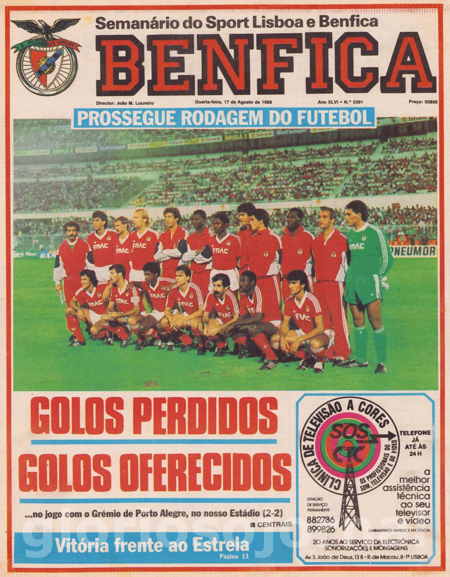 jornal o benfica 2391 1988-08-17